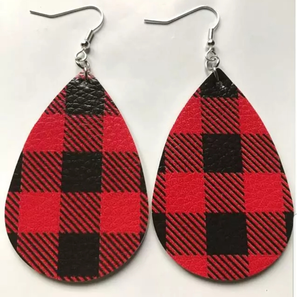 Red BUFFALO Plaid Print Tear Shaped…